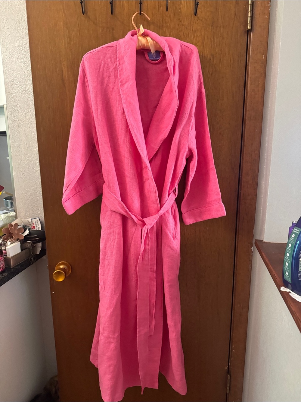 Pine Cone Hill Hot Pink Linen Robe